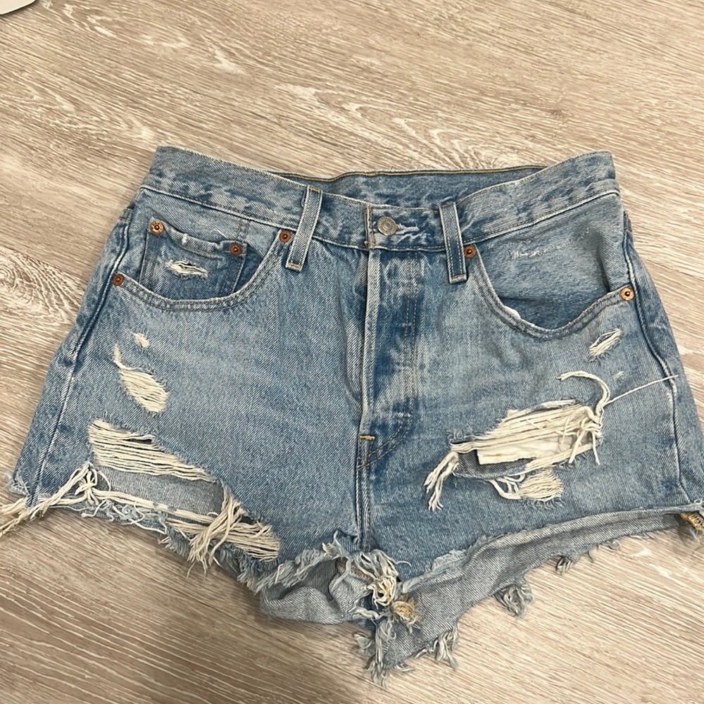 Levi’s 501 high rise denim shorts